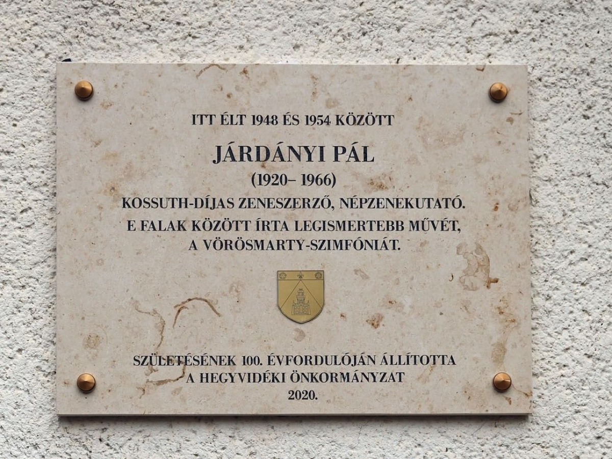 Felavatták Járdányi Pál emléktábláját